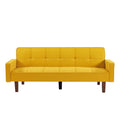 Yellow Linen Convertible Sleeper Sofa with Removable Armrests H7318