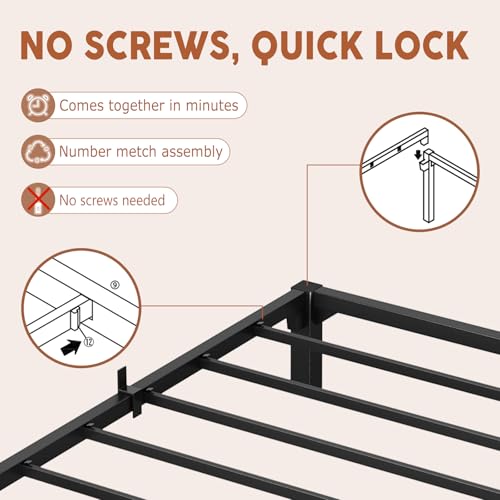 10 Inch Full Tool-Free Metal Platform Bed Frame G611