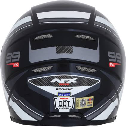 Pearl White/Blue Recurve Helmet A2606