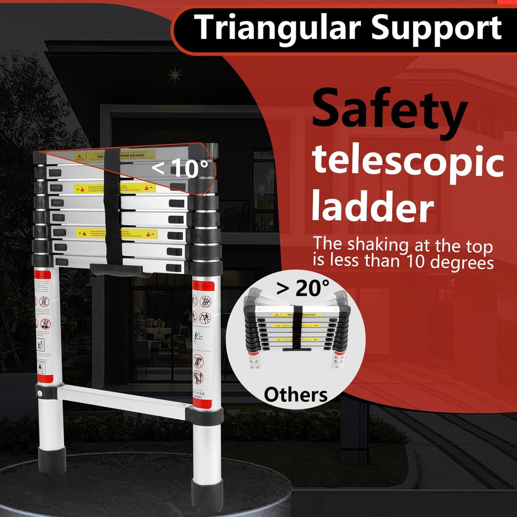 8.5 Ft Compact Aluminum Telescoping Ladder V8041