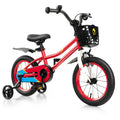 14'' Kid's Bike with Training Wheels & Basket White Y529103