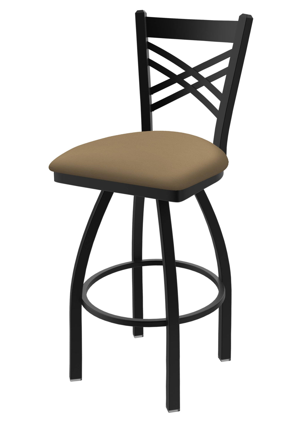 36x22 Swivel Bar Stool with Black Wrinkle Finish and Canter Sand Seat T2099