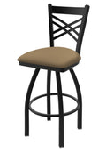 36x22 Swivel Bar Stool with Black Wrinkle Finish and Canter Sand Seat T2099