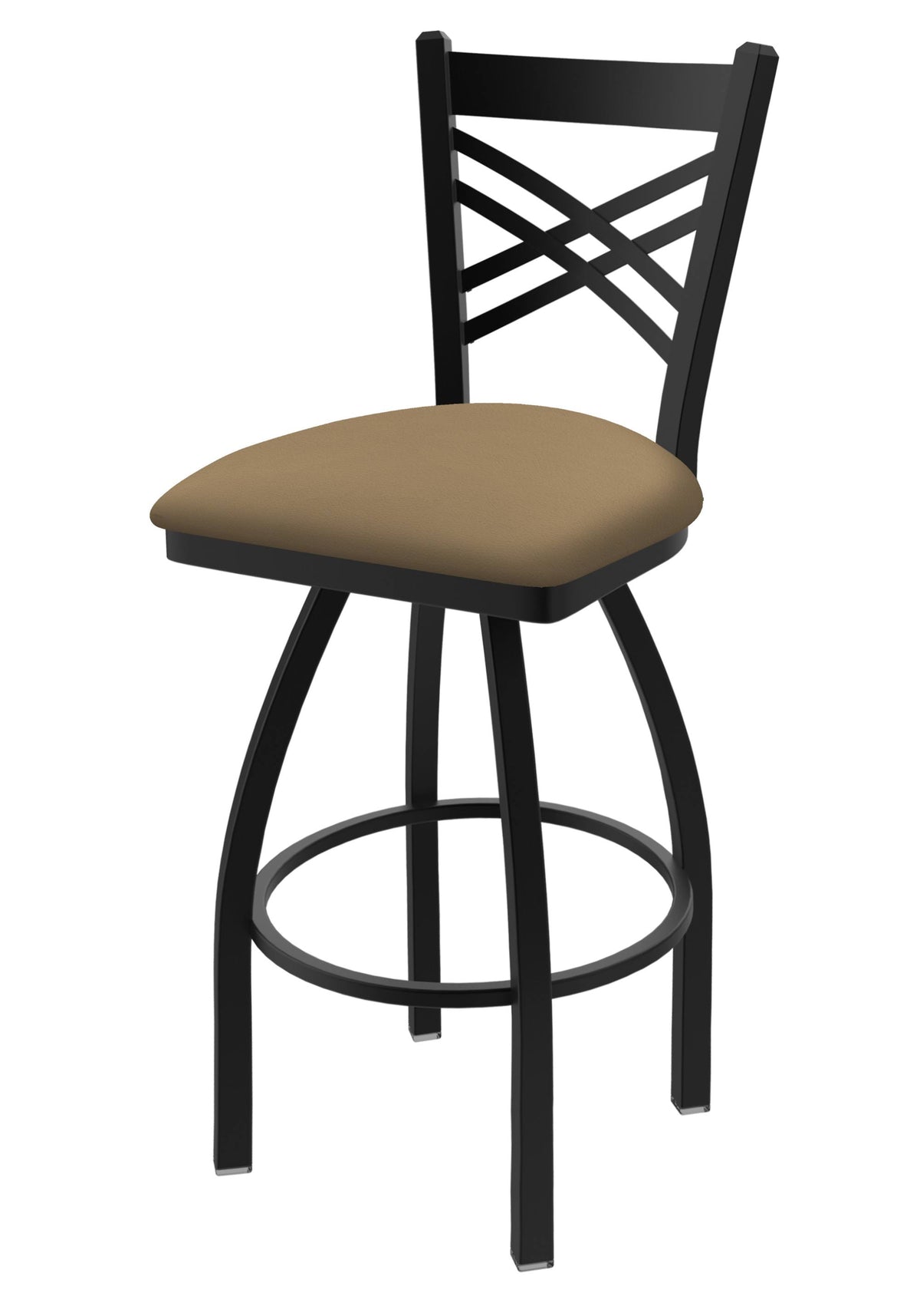 36x22 Swivel Bar Stool with Black Wrinkle Finish and Canter Sand Seat T2099