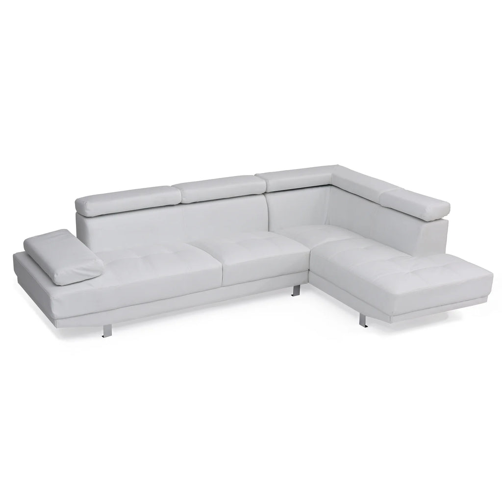 White Faux Leather Sectional Z748