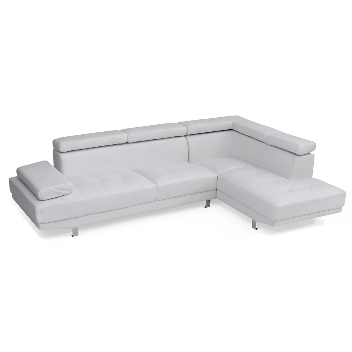 White Faux Leather Sectional Z748