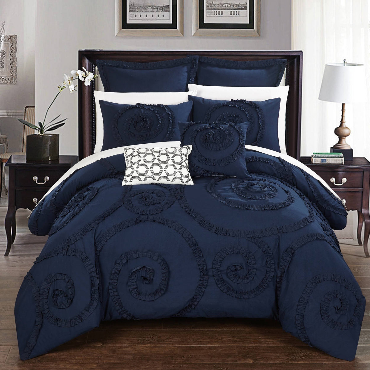 Dark Blue 11-Piece Queen Comforter Set U18353