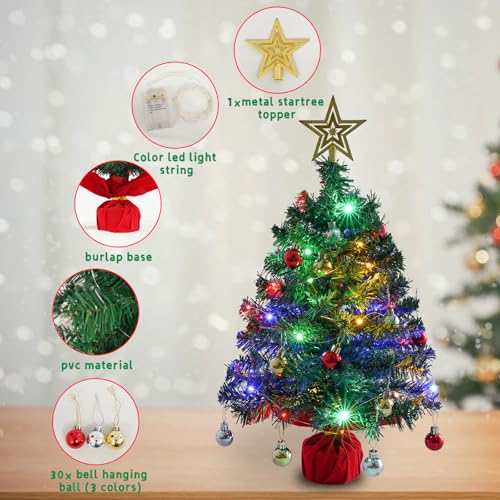 Mini Tabletop Christmas Tree with 30 LED String Lights 2ft W562807
