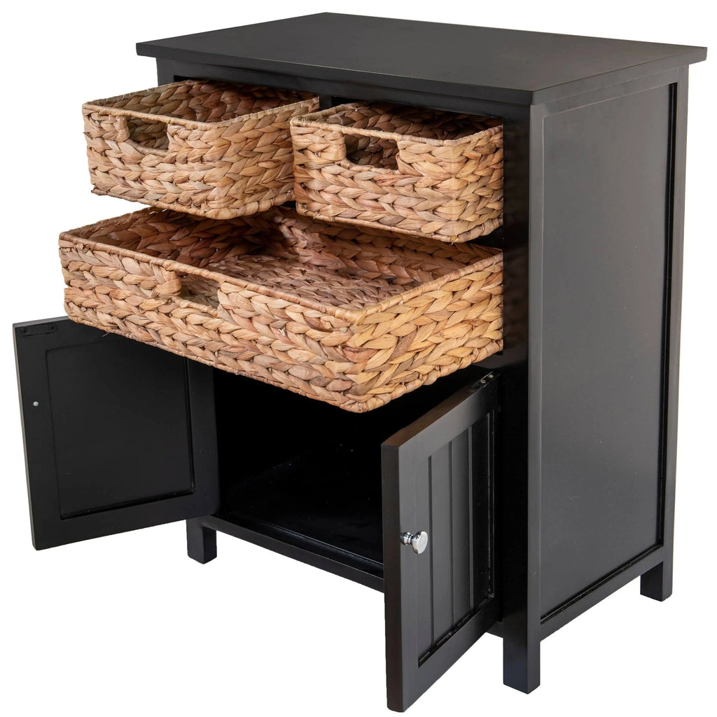 Black Wood Storage Cabinet W18049