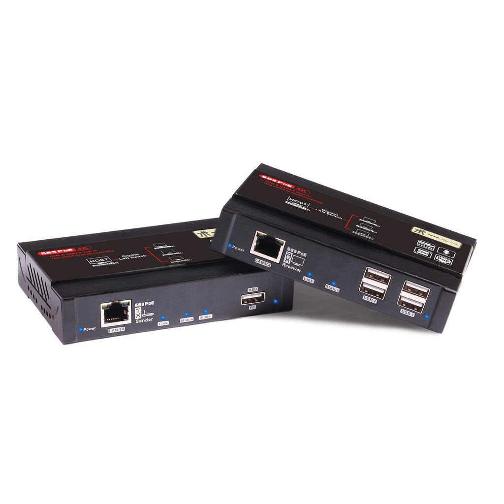4K@60Hz HDMI KVM USB Extender, 60M via Cat5e/6, 4 Ports USB 2.0, HDMI 2.0 B6872
