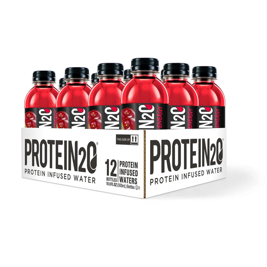 15g Whey Protein Infused Water Plus Energy, Cherry Lemonade, 16.9 fl oz Bottle (12-Pack) W250