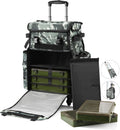 Rolling Fishing Tackle Bag with Rod Holder and Removable Wheels M935647