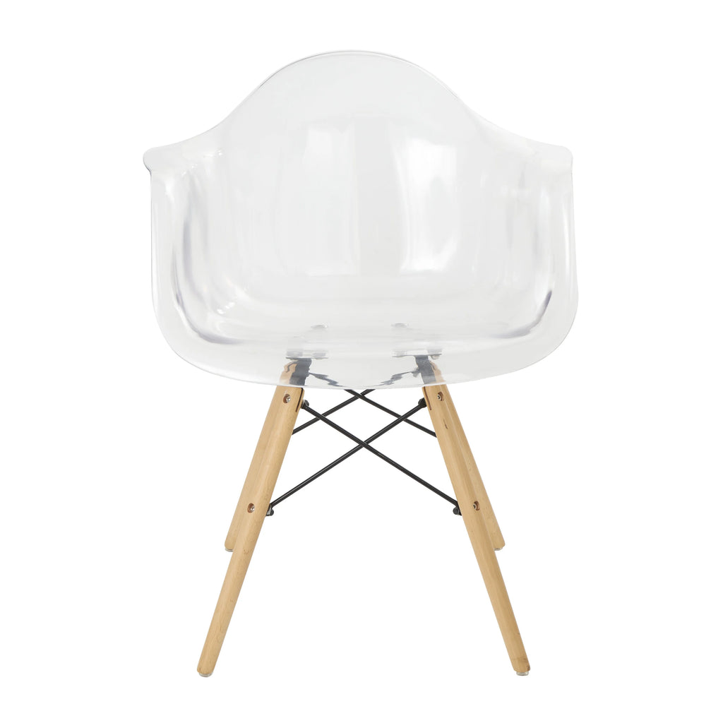 Clear Acrylic Lounge Chair with Wood Legs O295