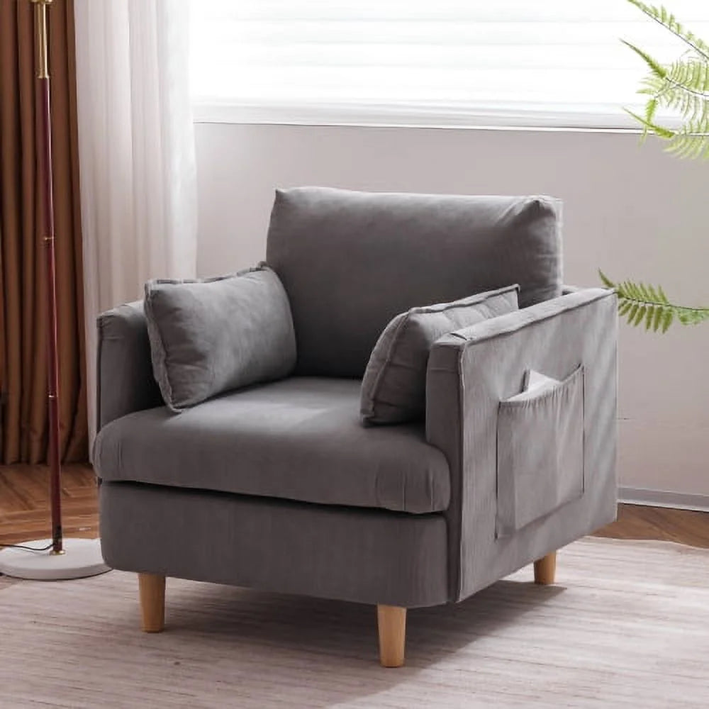 Upholstered Armchair with 2 Pillow J5198