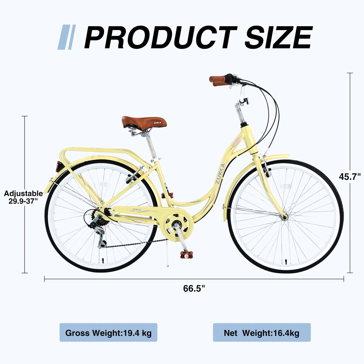 26 Inch 7 Speed Steel Frame Cruiser Bike U936