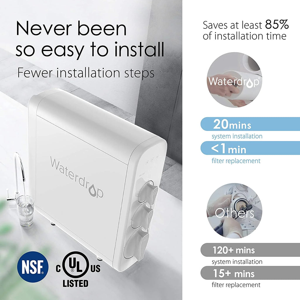 Tankless 7 Stage Reverse Osmosis Drinking Water Filtration System with Smart Faucet U21904
