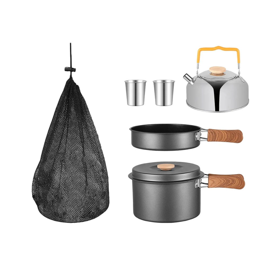 5 Pieces Camping Cookware Set with Carry Bag F11220