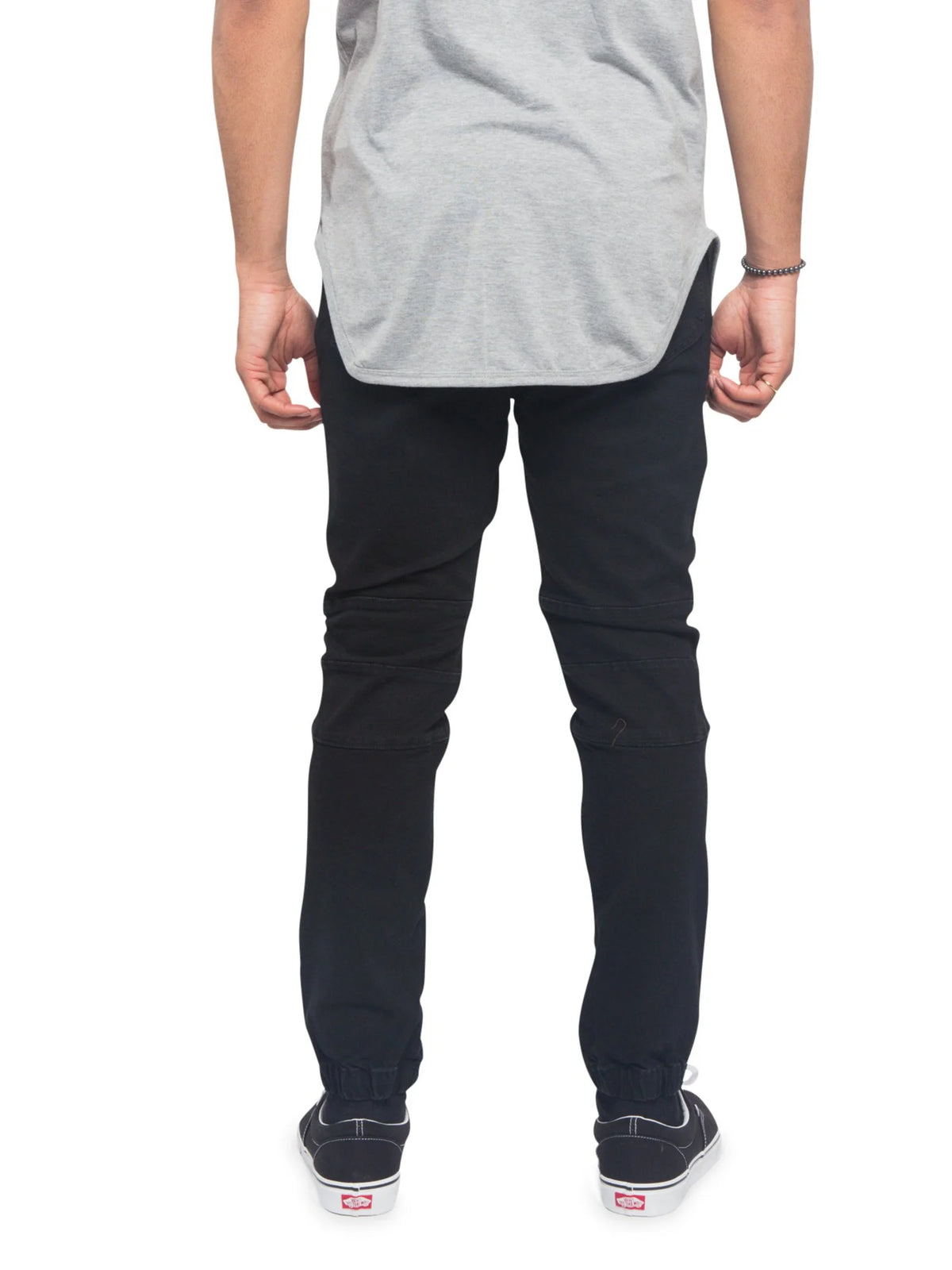 Slim Fit Biker Denim Jogger Jeans Black 4XL Y330374