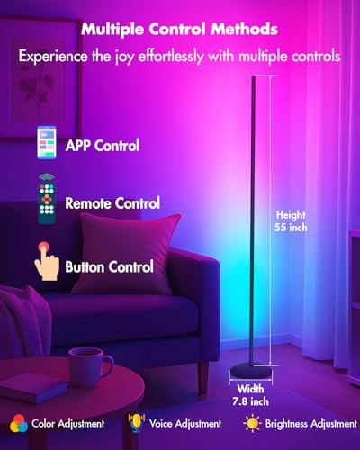 Corner Floor Lamp, Smart RGB LED Color Changing Standing Lamp R790