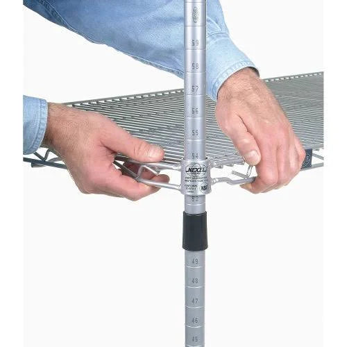 Silver Epoxy 4 Tier Wire Shelving Starter Unit E498