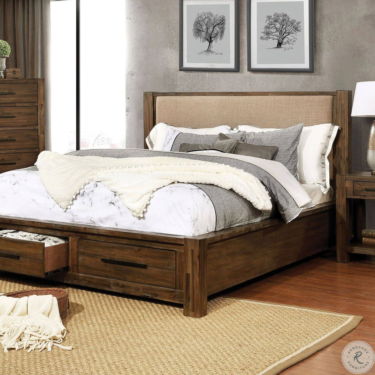 Walnut Tan Full Bed X8777