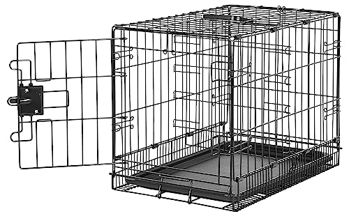 Foldable Metal Wire Dog Crate with Tray, 48 x 30 x 32.5 in, Black Y6052