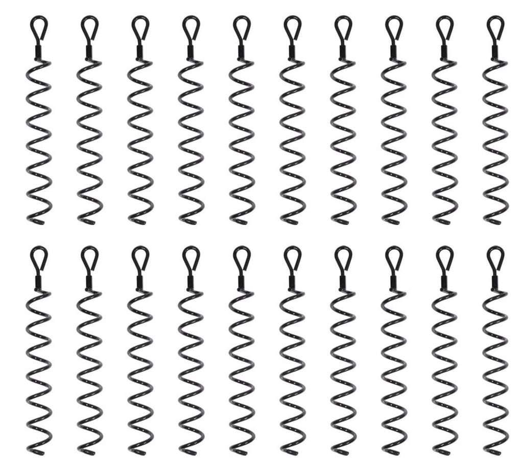 20 Pack 18 inches Steel Earth Auger Tent Stakes Ground Screw Anchor R125735