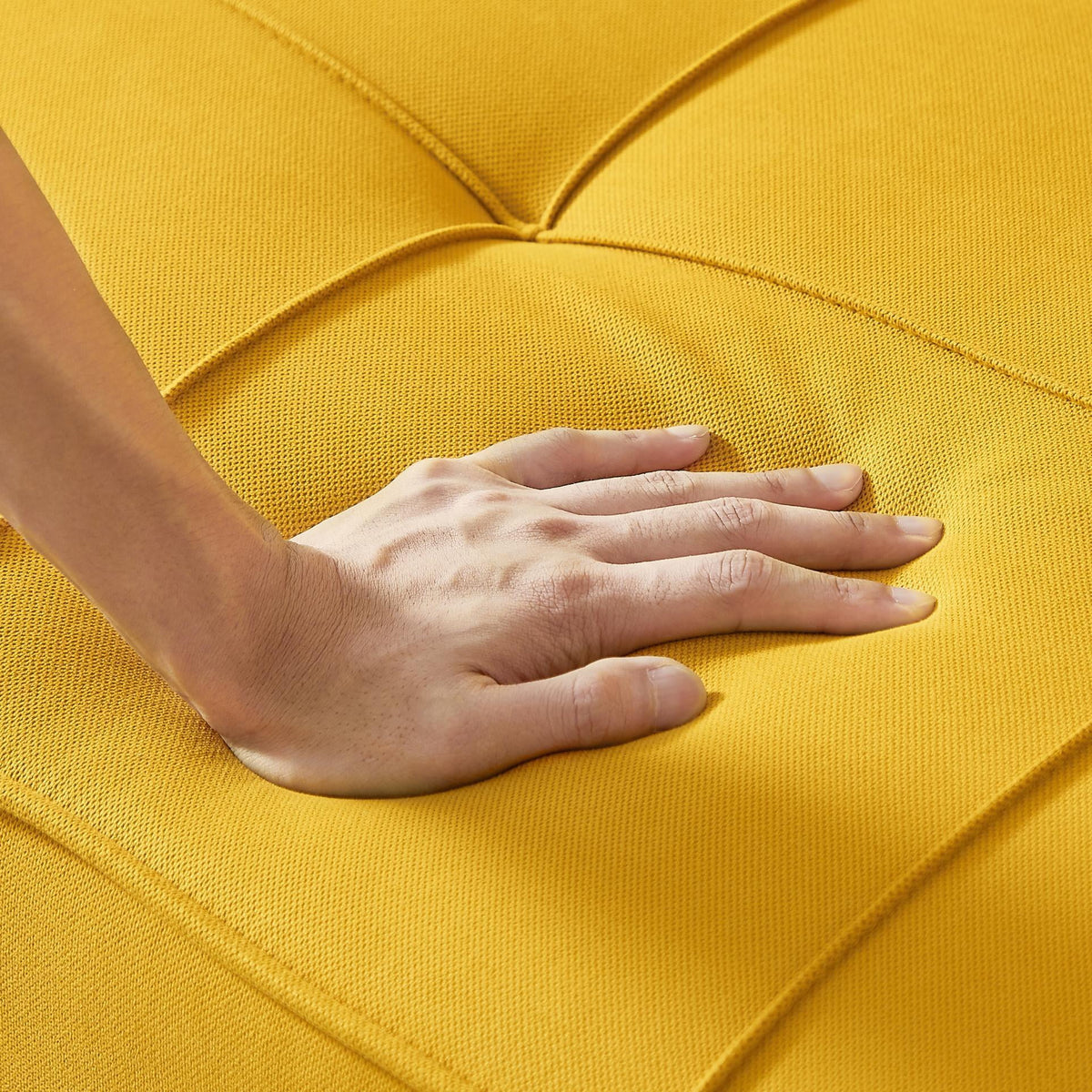 Yellow Linen Convertible Sleeper Sofa with Removable Armrests H7318