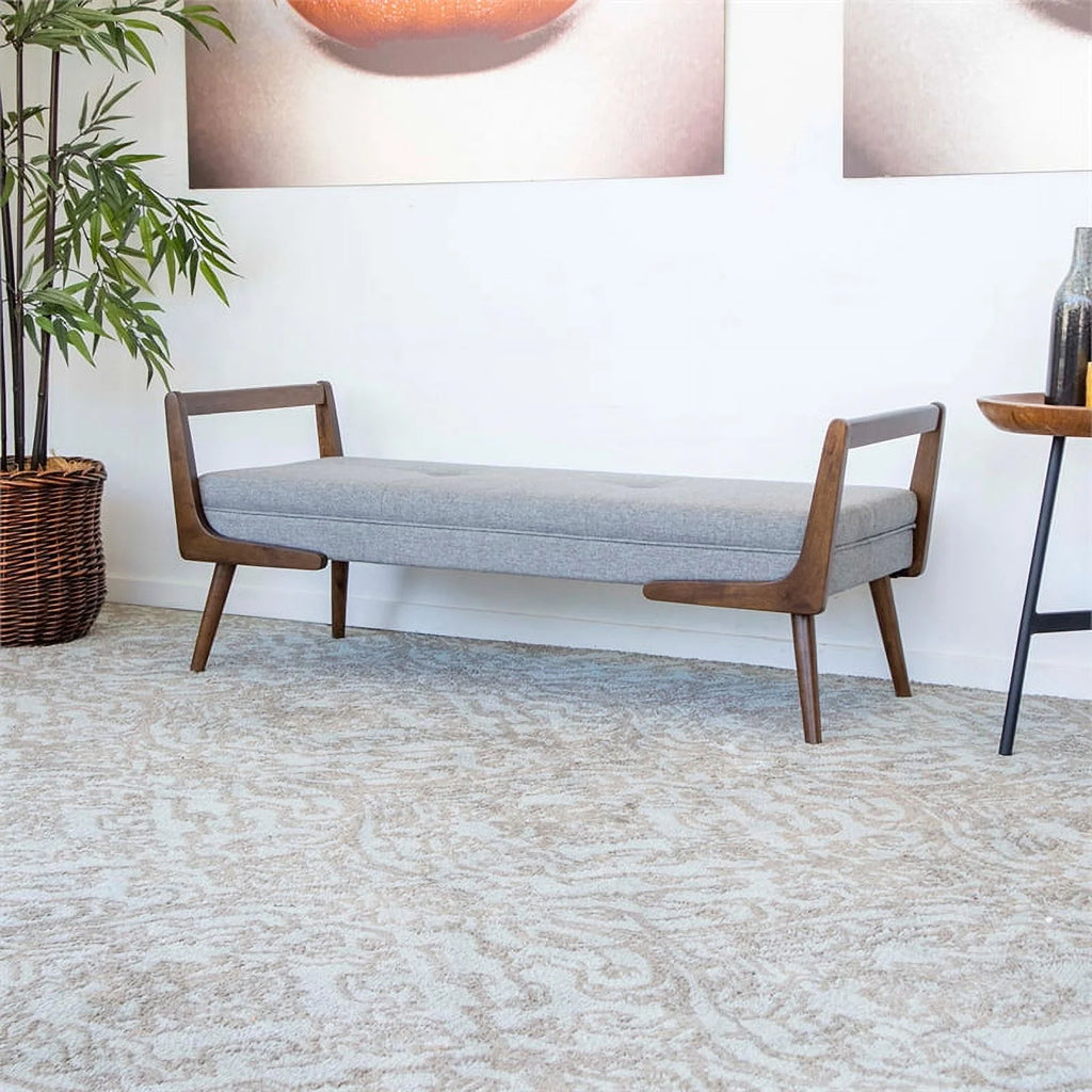 2 Piece Poppy Bench Set in Gray and Brown Q810