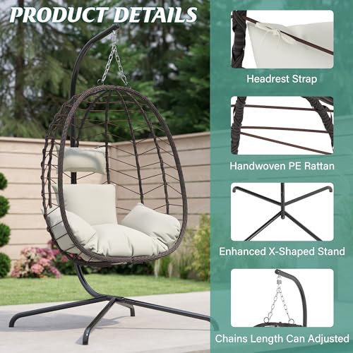 Hanging Egg Chair with Stand Cushion Z889