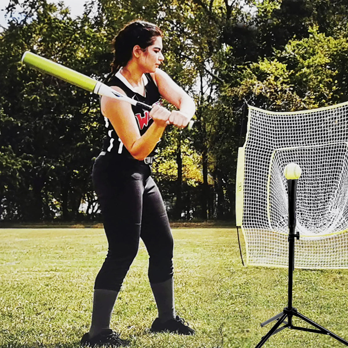7ft x 7ft Training Net with Batting Tee and Carrying Case T900