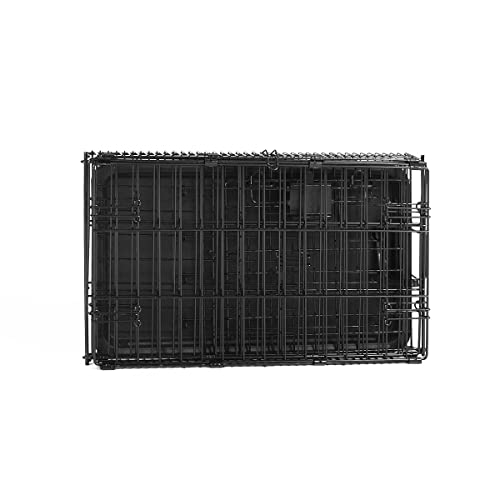 Foldable Metal Wire Dog Crate with Tray, 48 x 30 x 32.5 in, Black Y6052