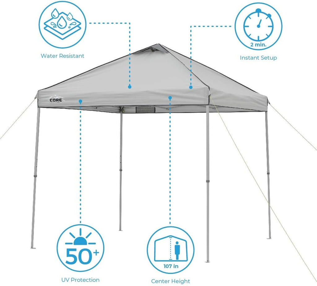 Gray 8 ft x 8 ft Straight Leg Canopy Tent with Carry Bag H918852
