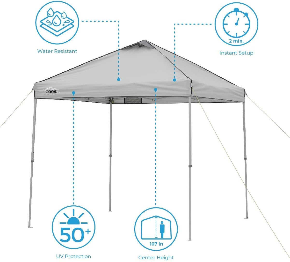 Gray 8 ft x 8 ft Straight Leg Canopy Tent with Carry Bag H918852