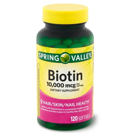 Biotin Hair Skin Nails Dietary Supplement Softgels 10,000 Mcg 120 Count E193