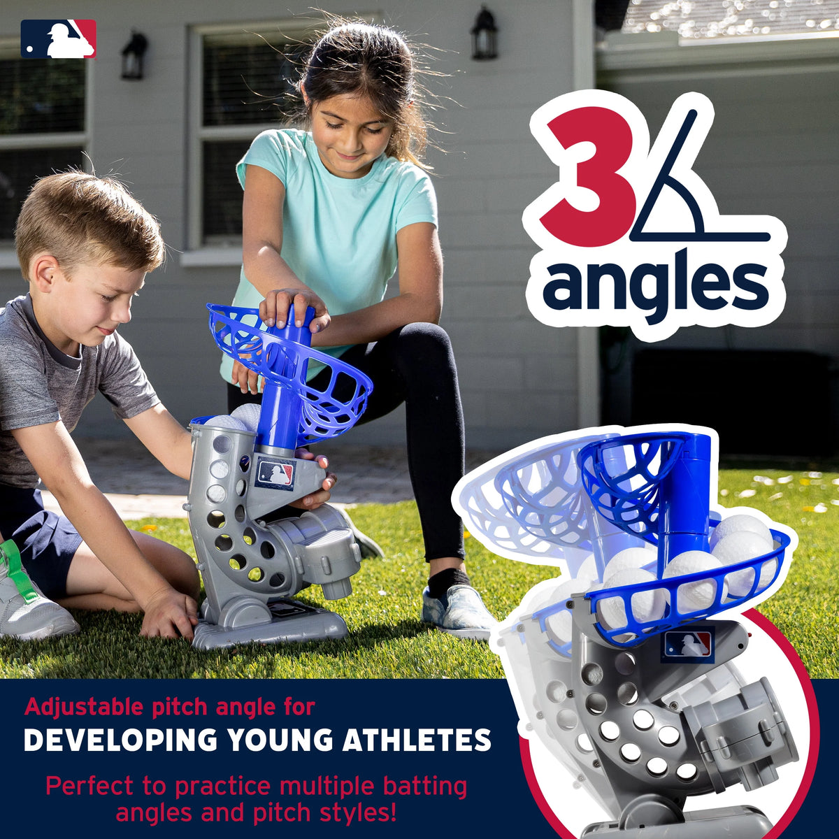 Kids Baseball Pitching Machine Height Adjustable 6 Plastic Balls Z10920