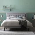 Queen Upholstered Platform Bed Frame E730656