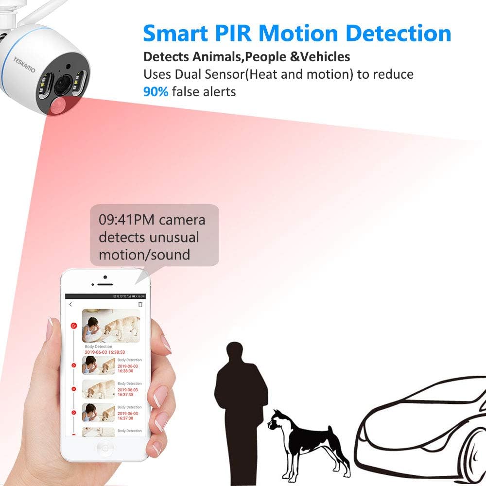 Wireless Security Camera System, 3MP, 2 Way Audio, 8CH, Color Night Vision, 2TB Hard Drive Q812726