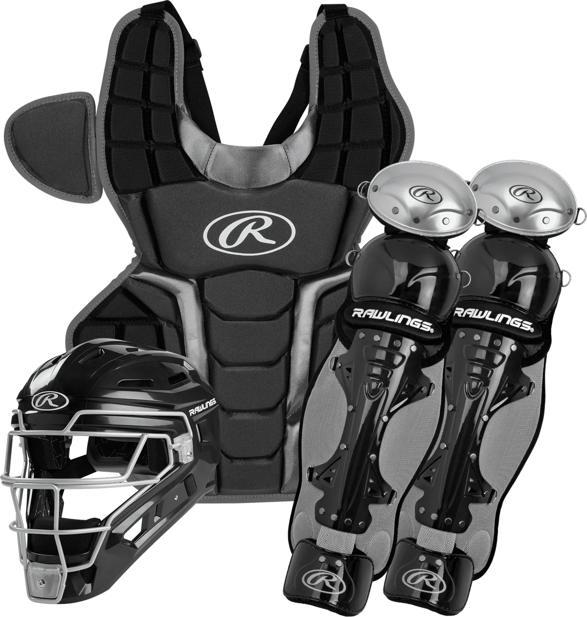Adult Catcher's Box Set Black/Silver F387525