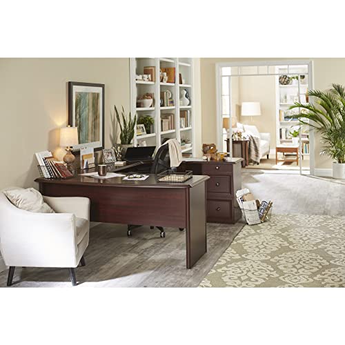 65"W U-Shaped Executive Corner Desk, Cherry F3689
