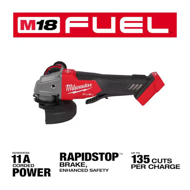 18V Lithium-Ion Brushless Cordless 1/2 in. Impact Wrench with Friction Ring and Brushless Grinder R616129