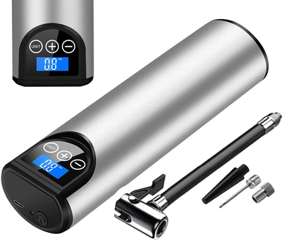 Portable Mini Tire Air Inflator Pump with Digital LCD and LED Light, 12V 150 PSI, 20 Litres/Min, Cordless, Black G9914