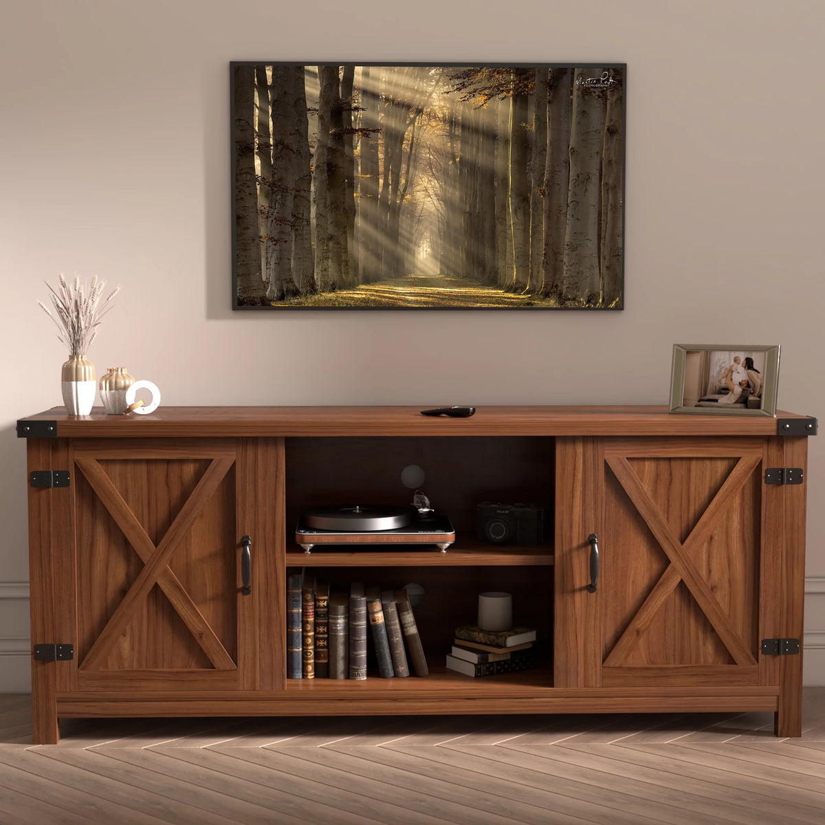 Walnut TV Stand Media Console S917716