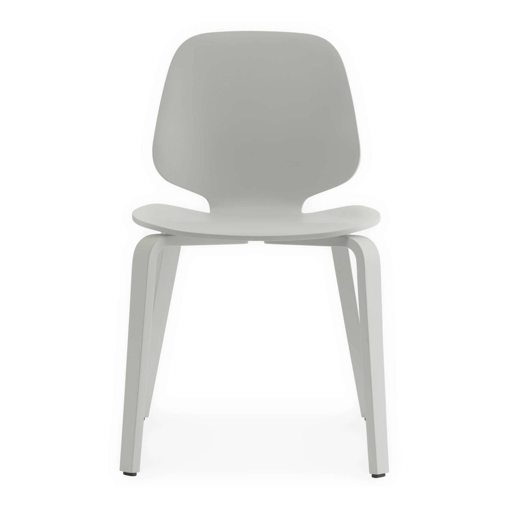 Light Grey Wood Base Chair U4255