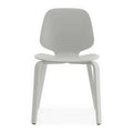 Light Grey Wood Base Chair U4255