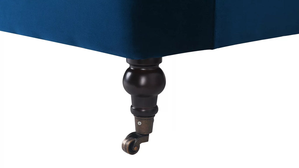 Navy Blue Sofa with Metal Casters I937341