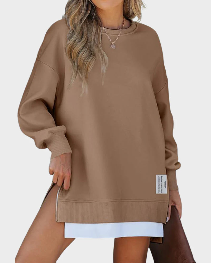 Long Sleeve Zipper Oversized Sweatshirt Q482029