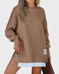 Long Sleeve Zipper Oversized Sweatshirt Q482029