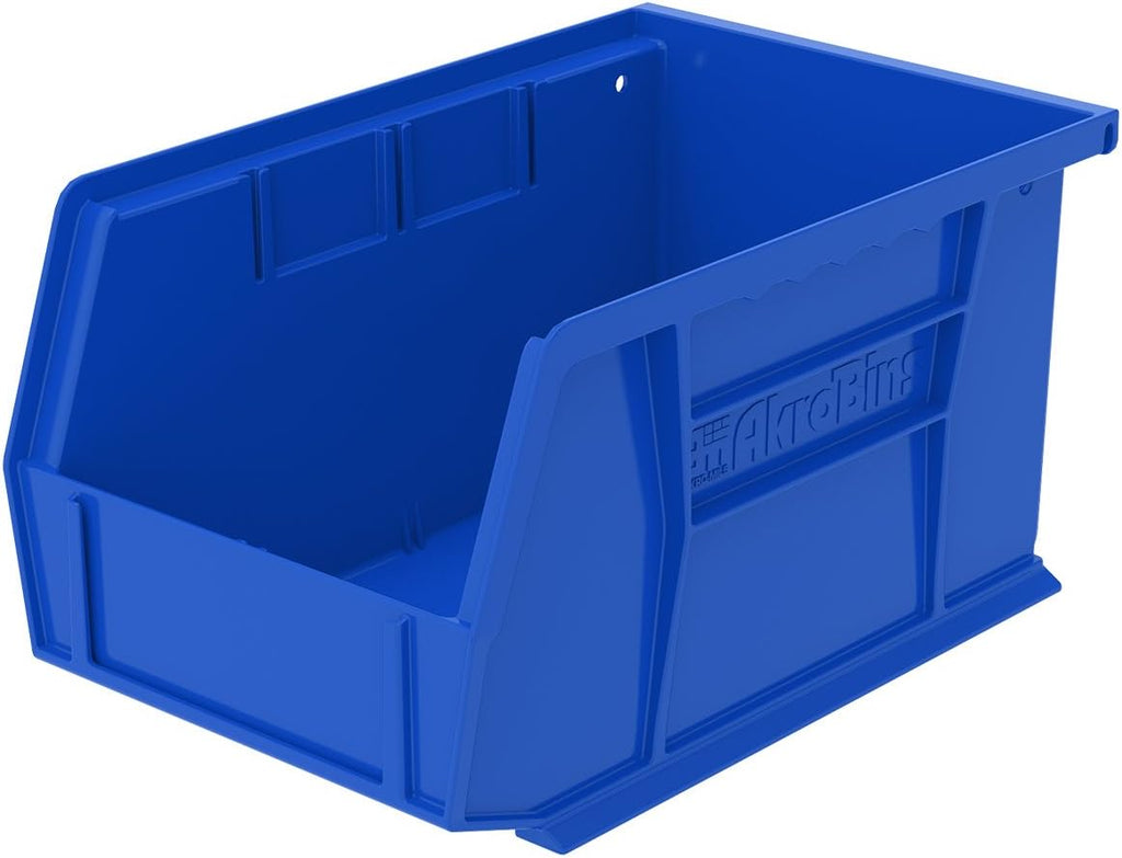 Plastic Storage Bin Hanging Stacking Containers, 9-Inch x 6-Inch x 5-Inch, Black, 12-Pack T195