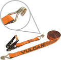 Ratchet Strap with Wire Hooks, 2 Inch x 27 Foot, 3,300 Pound Safe Working Load, Pack of 2 L9432